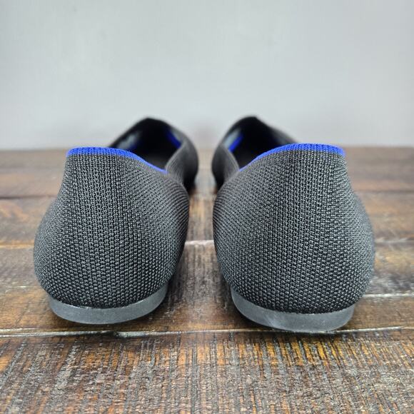 NEW Rothys The Point II Womens 8.5 Flats Slip On Ballet Shoes Black Blue - Picture 4 of 11